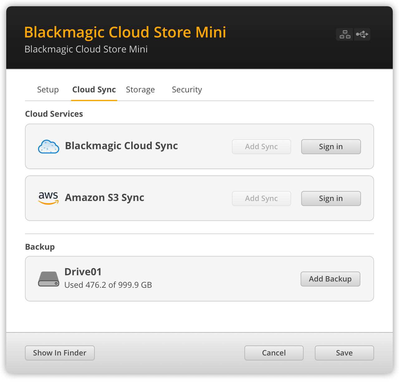 Blackmagic Cloud Store Mini with Backup Drive