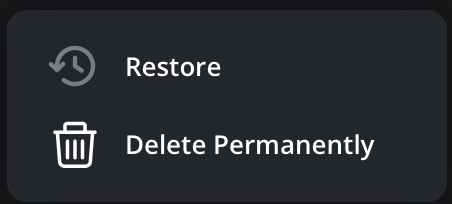 Delete permanently option in Cloud Storage app