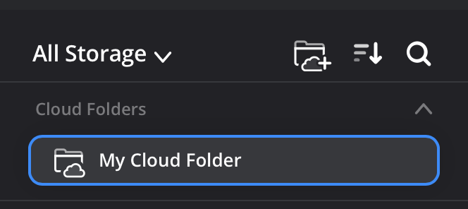 Example of a Cloud Folder in the left sidebar