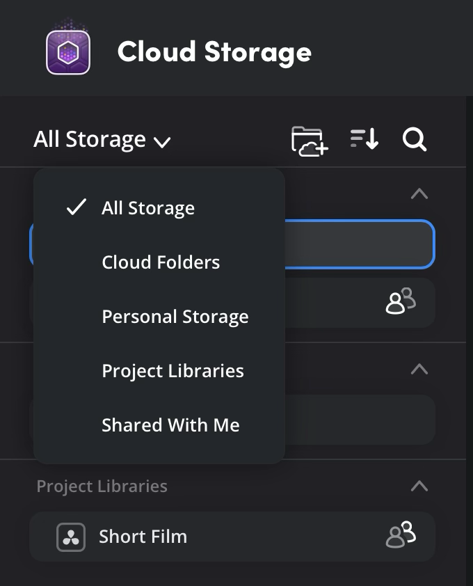Left sidebar filter menu