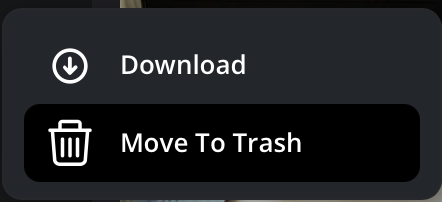 Move to trash option in context menu in Cloud Storage app