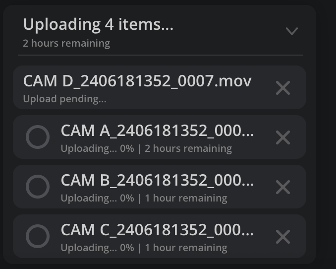 Upload progress indicator