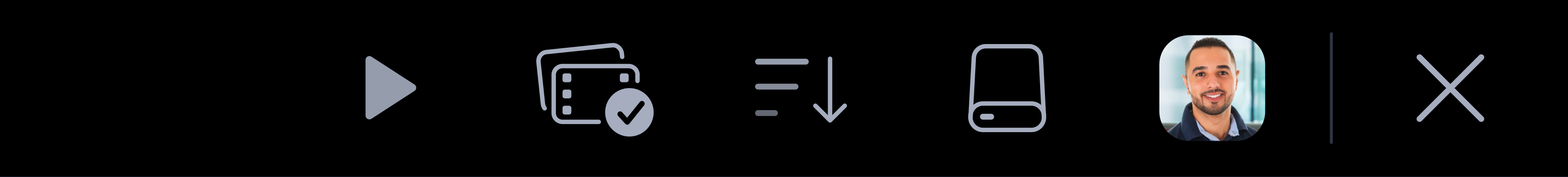 Blackmagic Cloud profile avatar in Blackmagic URSA Cine toolbar