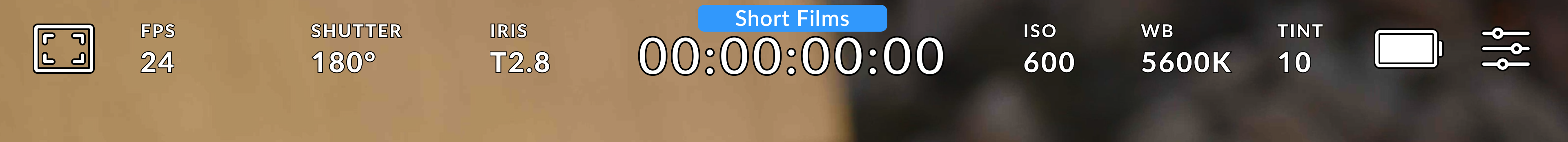 Blackmagic URSA Cine HUD showing selected Blackmagic Cloud project